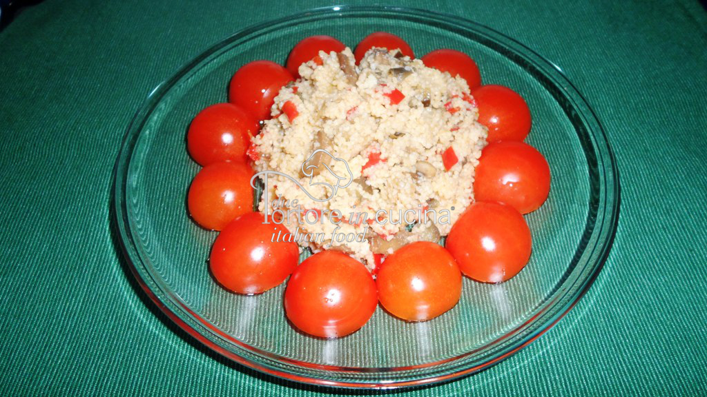 Cous cous con funghi e melanzane