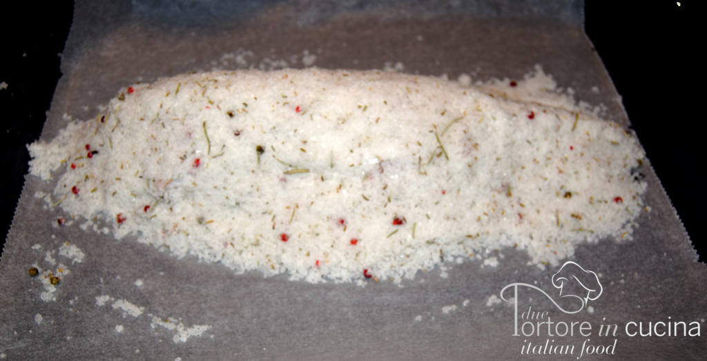 Crosta di sale per cottura spigola