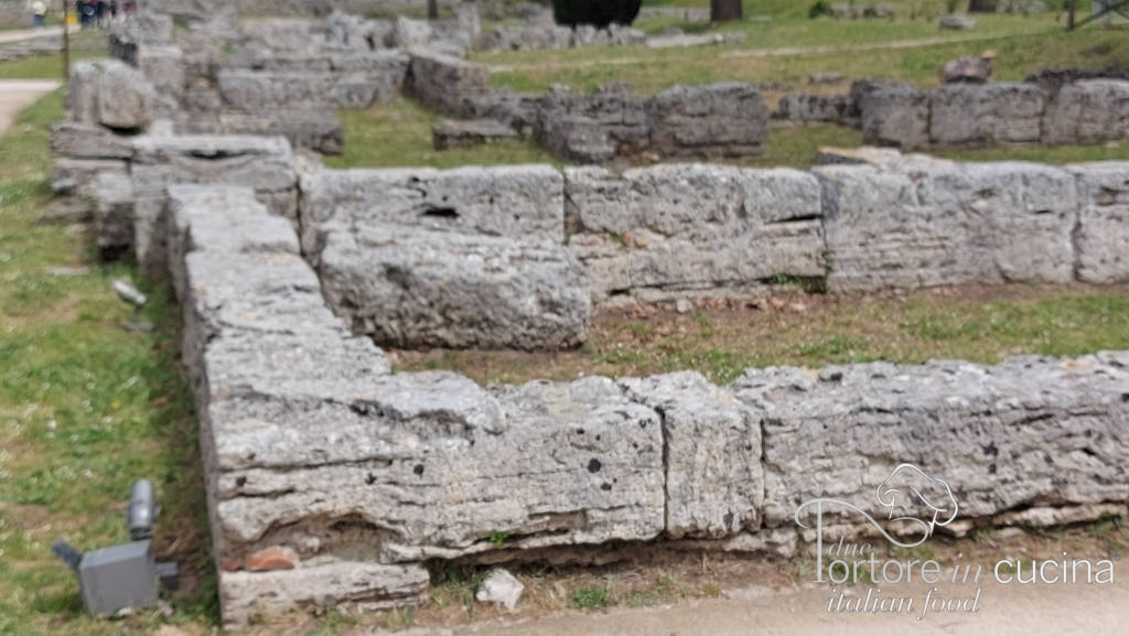Resti di mura del parco archeologico di Paestum